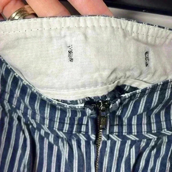 Zara Linen Blend Striped Mini Skirt Size XS Blue & White - Picture 6 of 8